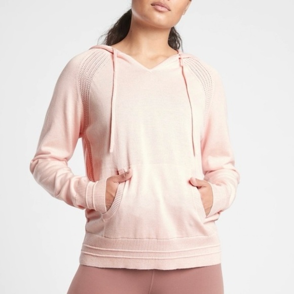 Athleta Evergreen Pink Hoodie Sweater, Long Sleeve, Relaxed, Coolmax Fibers, M - Picture 12 of 13